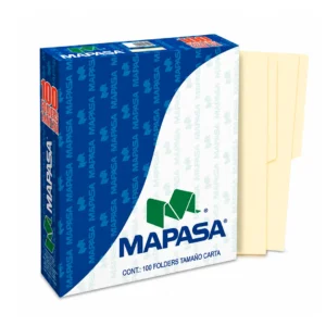 Folder Crema Mapasa Caja Con 100 Hojas Tamaño Carta MAPASA (20209)