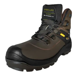 Bota industrial de seguridad Pro Cliff, modelo 0329, puntera de protección y dieléctrico, Crazy Café