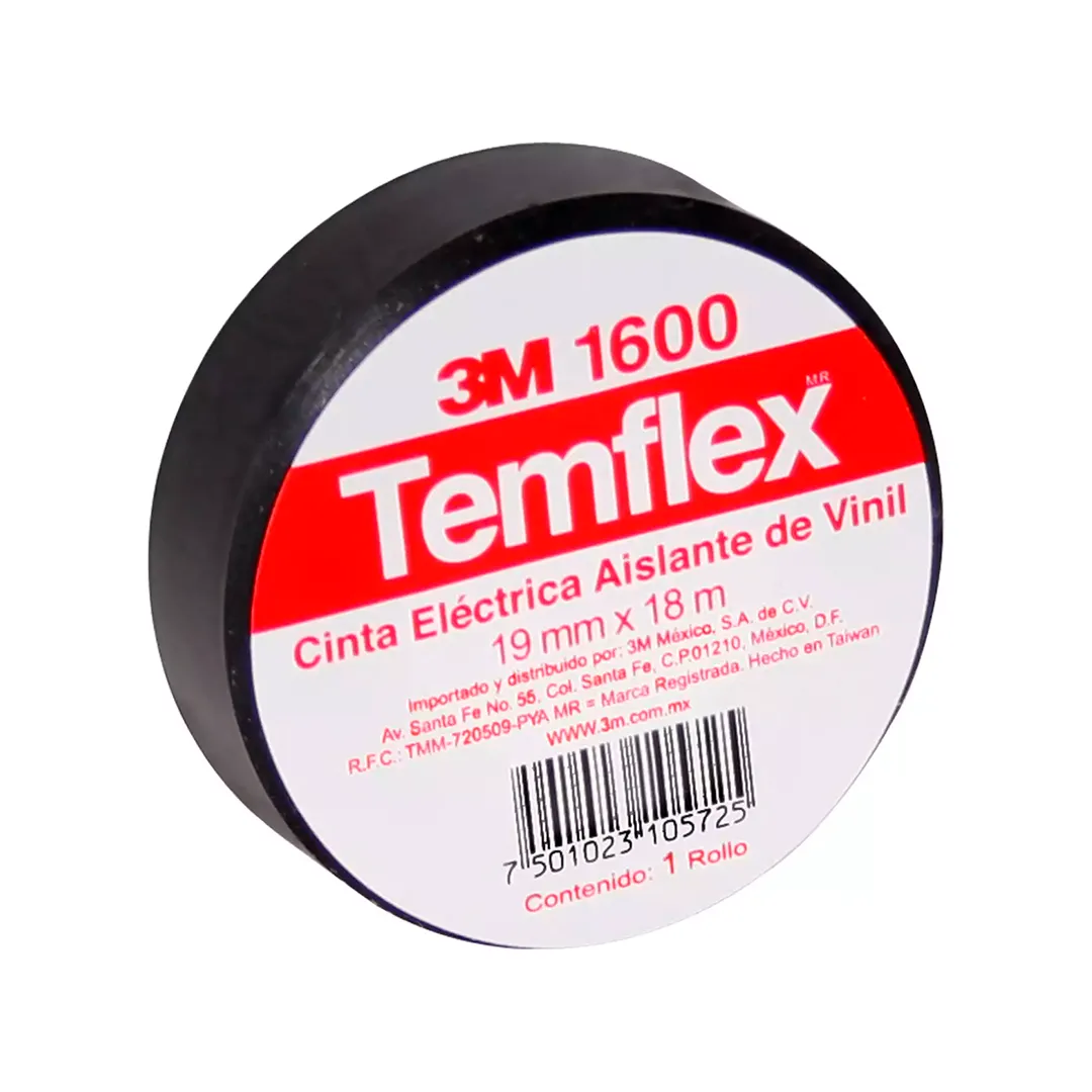 Cinta Aislante Eléctrica de Vinil Temflex 1600 3M