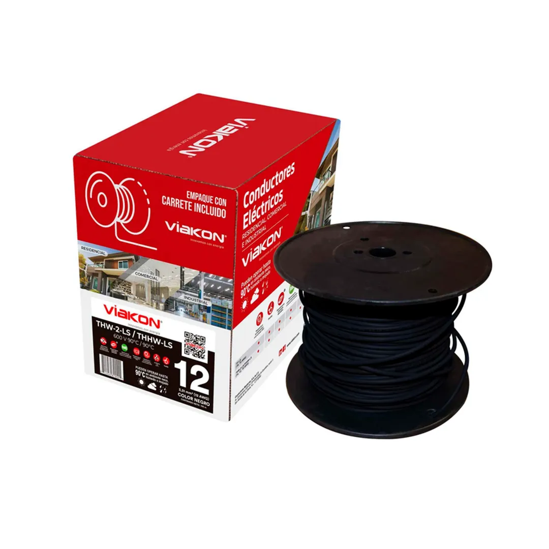 Cable Eléctrico Conductor THW LS Cobre Calibre 12 - VIAKON (CLV12N)