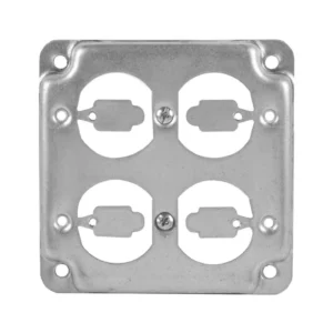 Tapa Cuadrada de 4x4 para 2 Contactos Dobles STEEL CITY (RS8)