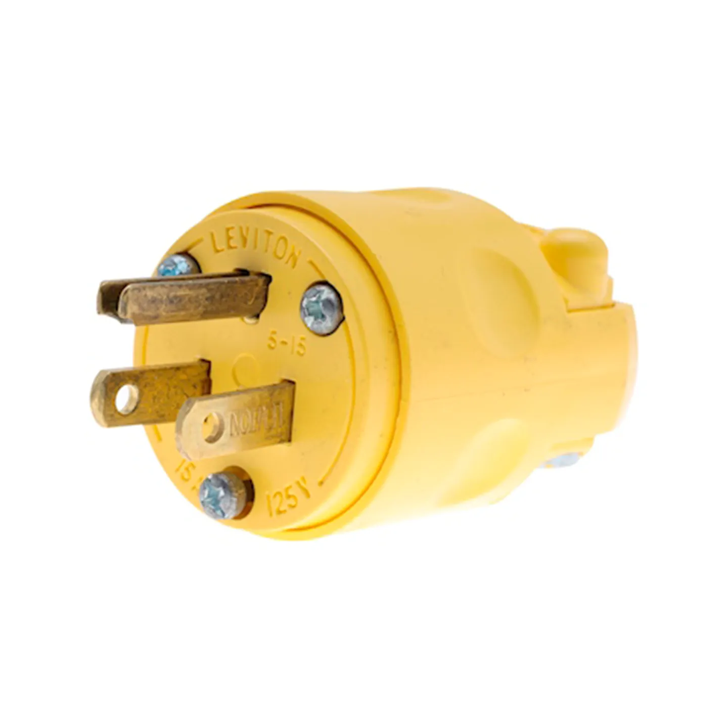 CLAVIJA MACHO DE PVC USO RUDO, NEMA 5-15P, 15A 125V, MARCA LEVITON MOD. 515PV