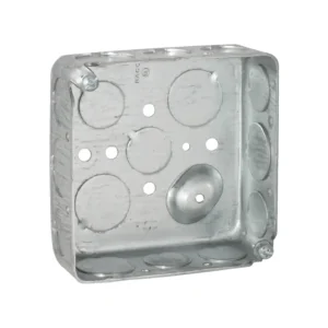 Caja Eléctrica Cuadrada 4" x 4" con Knockout (KO) 1/2" y 3/4", Marca Summit Elec (Modelo: CA05-SC)