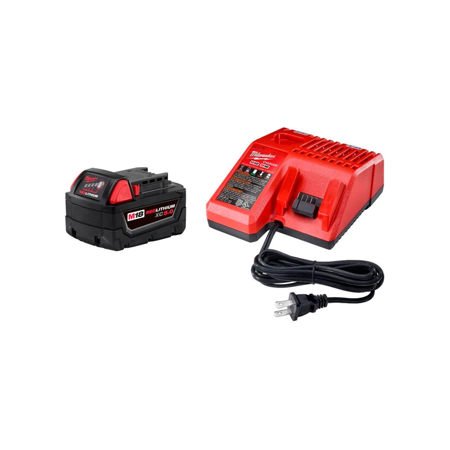 Kit Básico Cargador de Batería M18 REDLITHIUM XC5.0 MILWAUKEE (48-59-1850)
