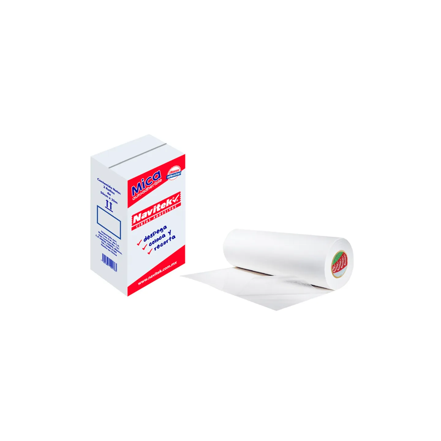 Rollo de Cinta Adhesiva Mica Transparente 50 cm x 50 mts NAVITEK (N97)