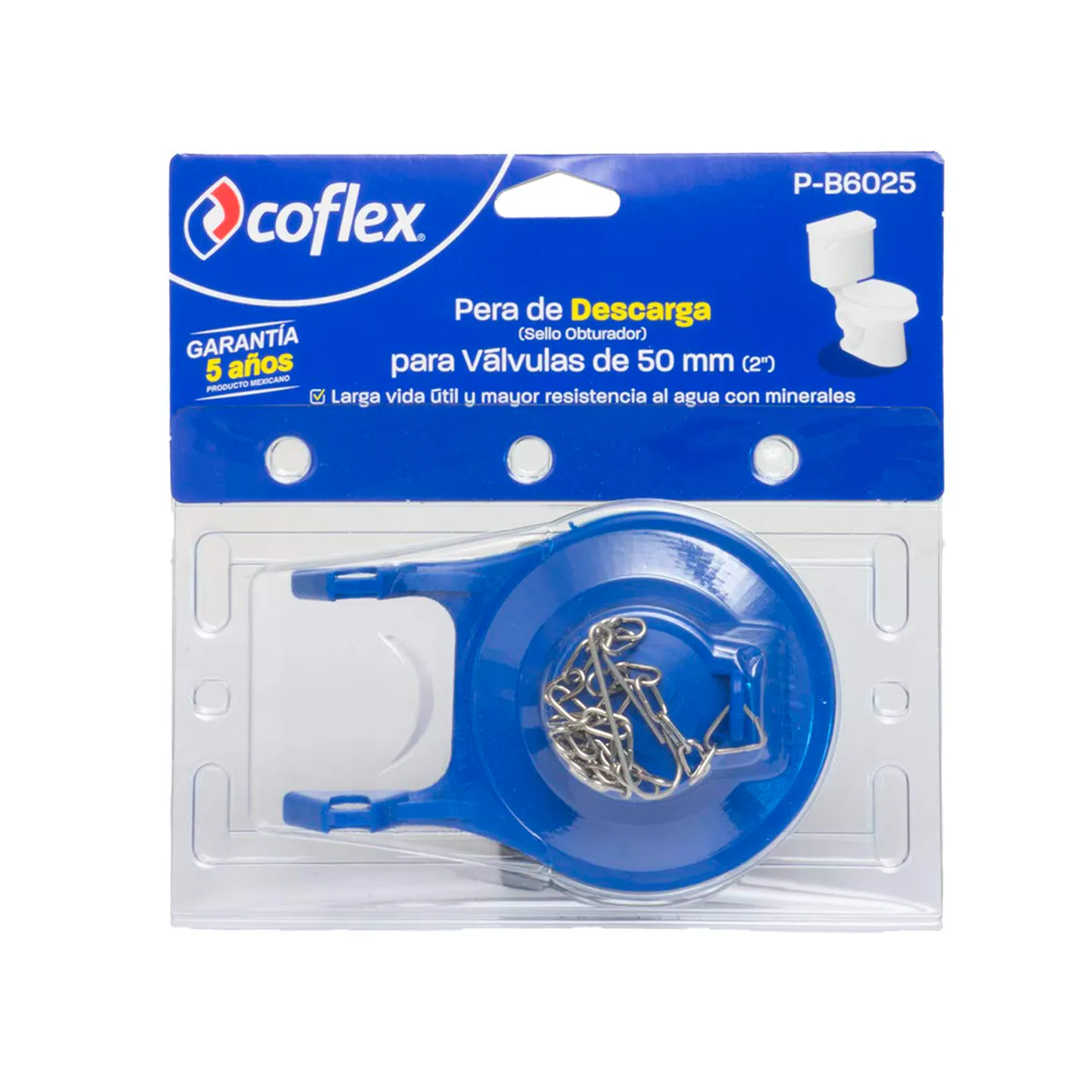 Pera De Descarga Para Sanitario Hule Y Pvc Cuerpo 2" Azul COFLEX (P-B6025)