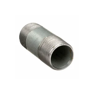 Niple De 1/2" Acero Galvanizado, 12" Longitud General, Roscado En Ambos Extremos, Soldado, Cédula Del Tubo 40 Approved Vendor (6P803)
