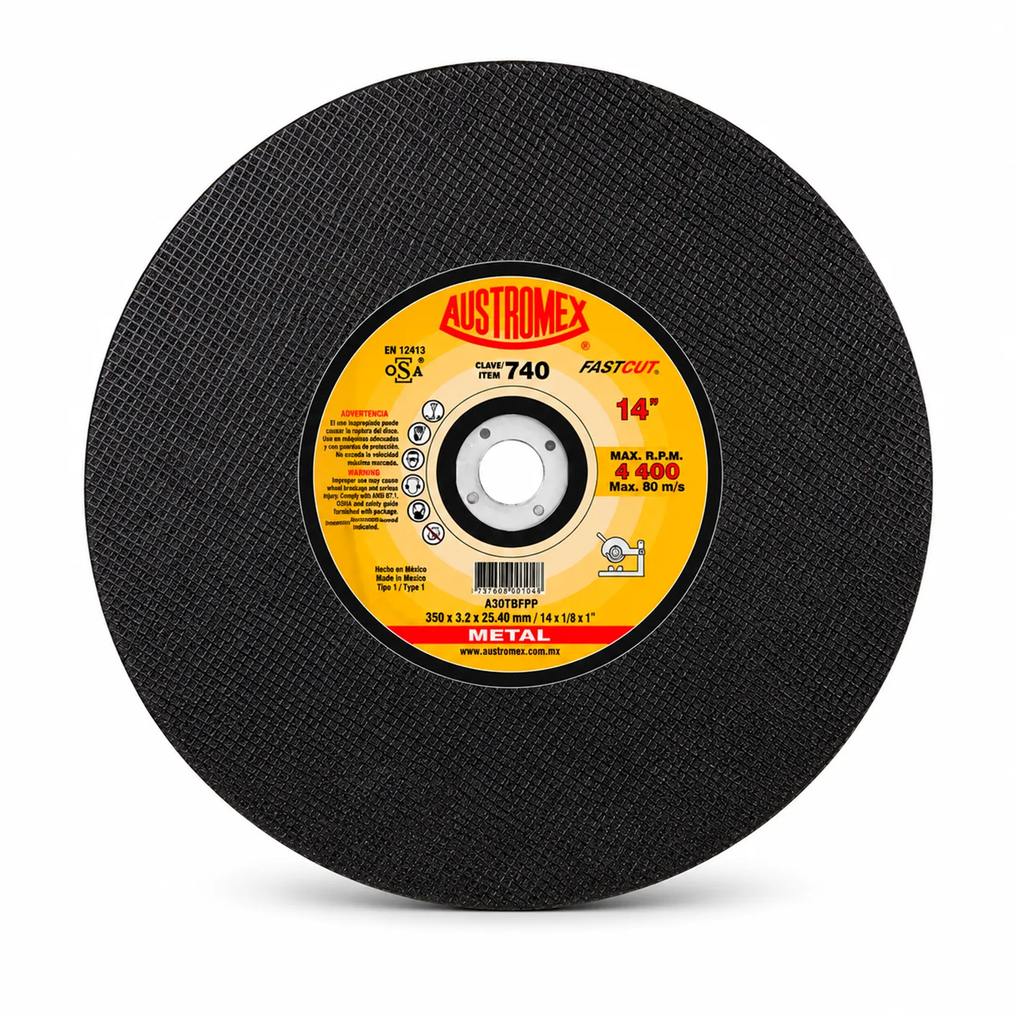 Disco De Corte 740 14" X 1/8" X 1" Para Metal Austromex (740)