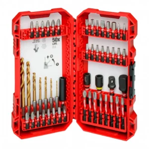 Juego de Brocas y Puntas para Atornillar Shockwave Impact Duty de 50 Pzas - 50 Pzas, 1/4", Acero, Juego de Puntas de Desarmador, Impacto MILWAUKEE (48-32-4013)