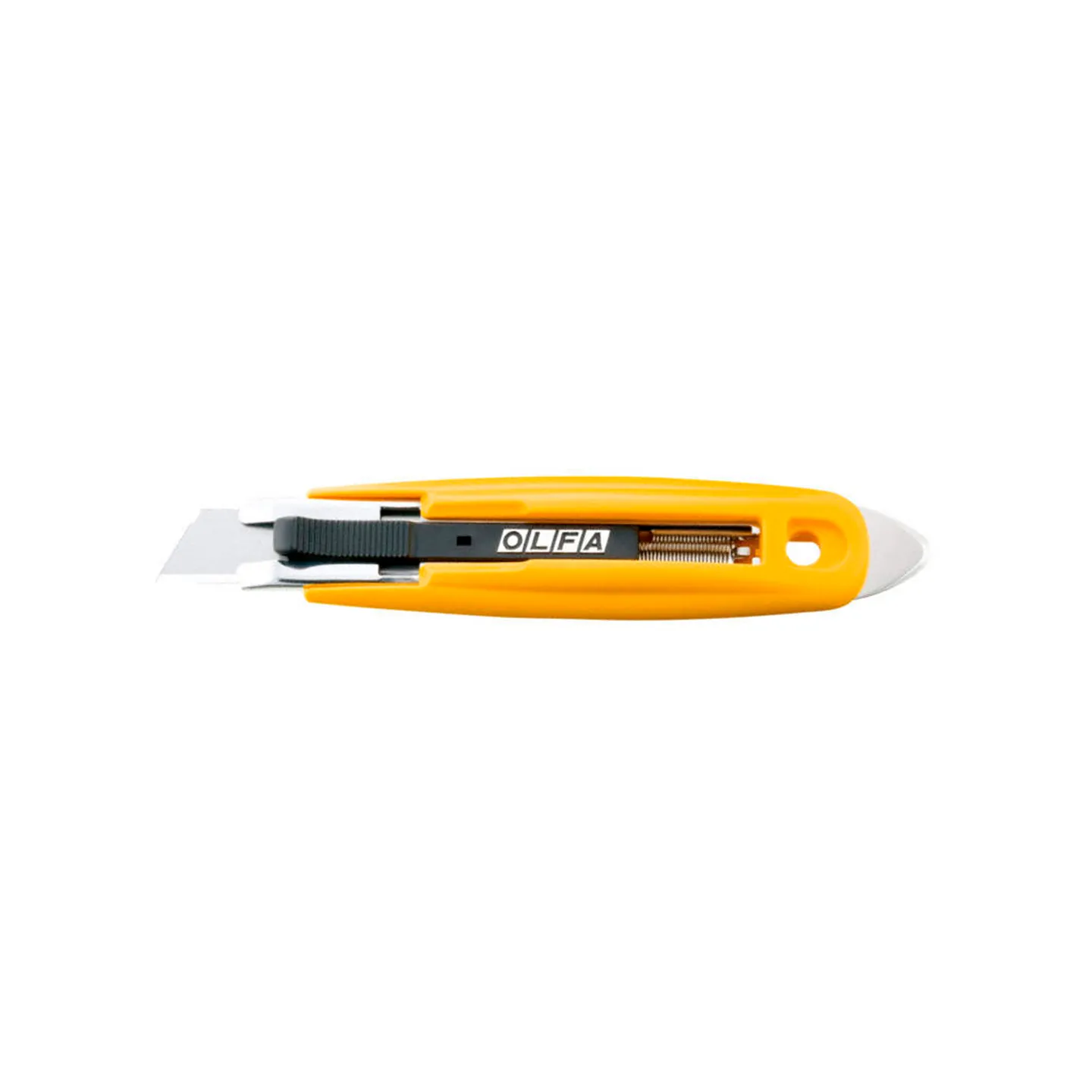 Navaja de Seguridad Retracción Automática Acero Mango Amarillo OLFA (SK-9)