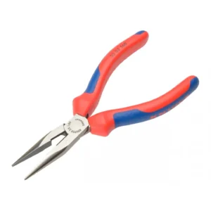 Pinza de Punta de Aguja de 6-1/4" en Acero al Carbono, Color Azul/Rojo, KNIPEX (25 02 160 SB)