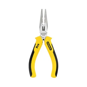 Pinza de Punta Larga Recta de 6" (152 mm) con Desforradora de Cable, Color Amarillo/Negro, STANLEY (84-053LA)
