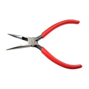 Pinza de Punta Larga Recta de 6-5/8" en Acero al Carbono, Color Rojo, URREA (226G)