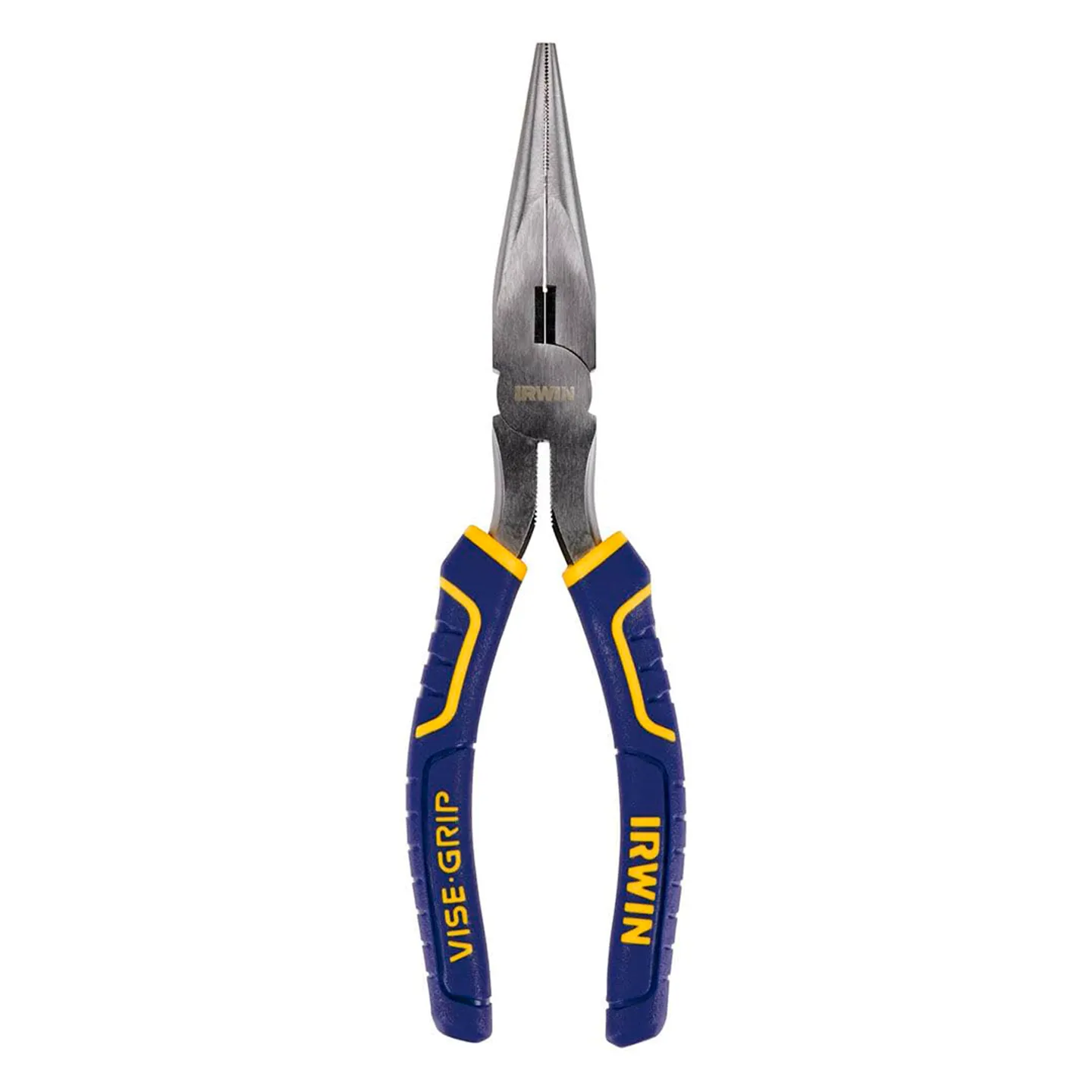 Pinza de Punta Larga Recta de 8" en Acero Níquel-Cromo, Color Azul/Amarillo, IRWIN (2078218)
