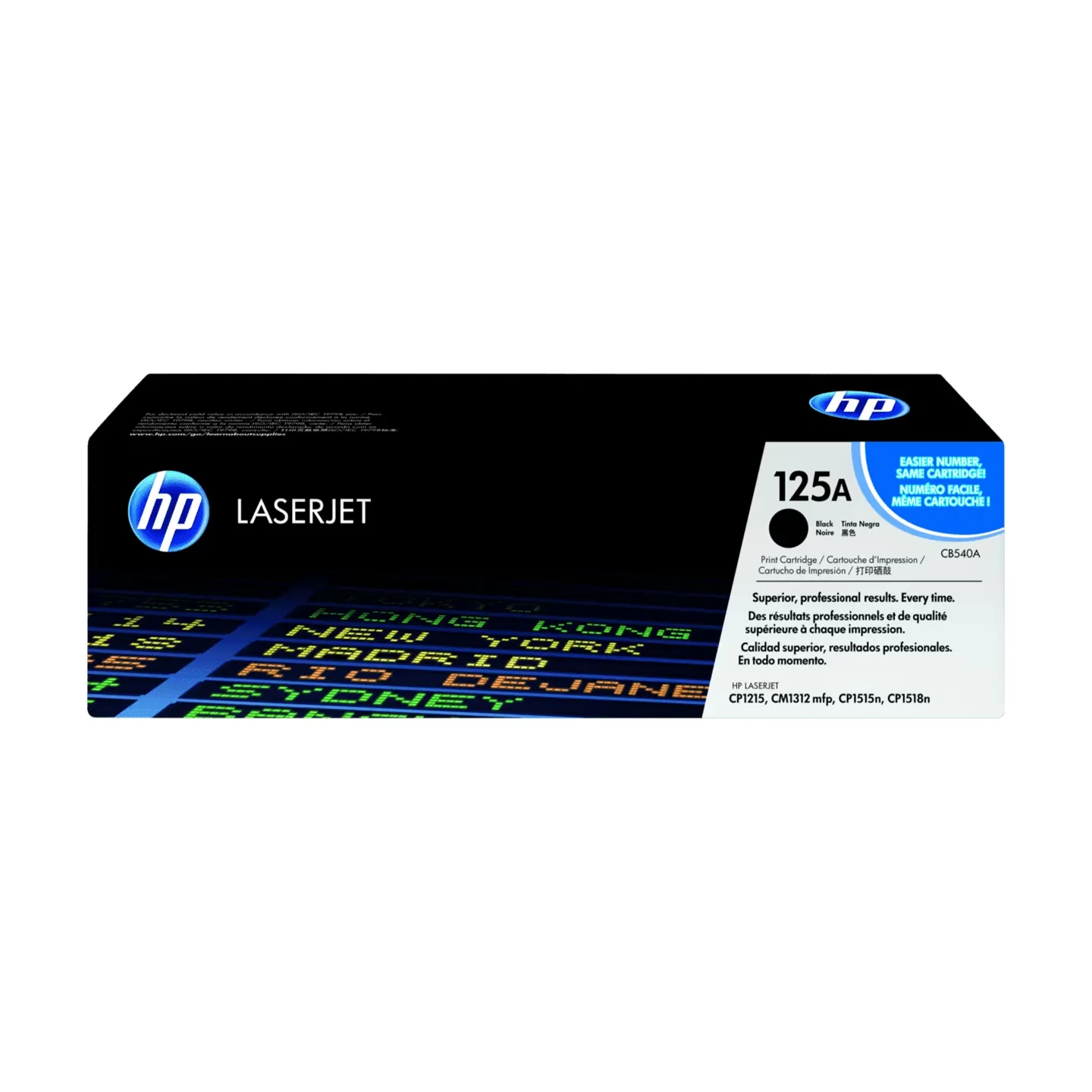 Cartucho de Tóner Negro, HP (CB540A)