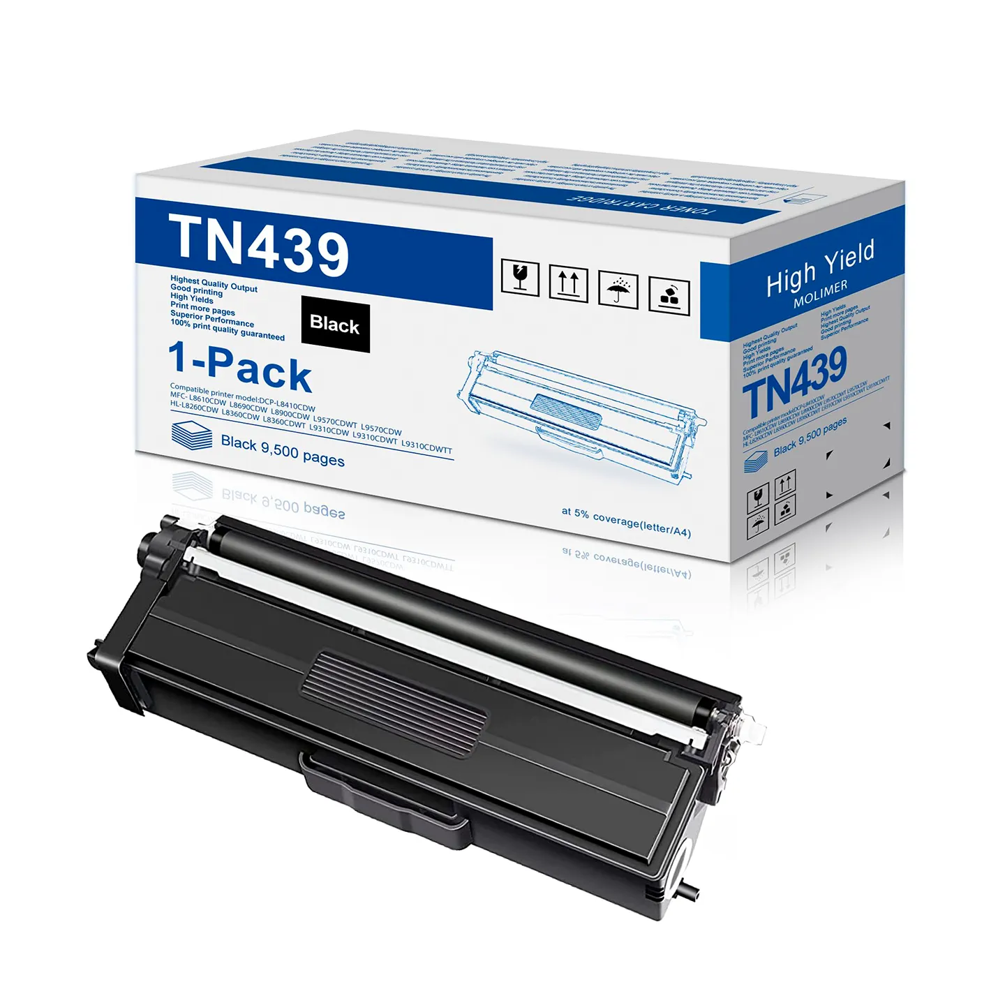 Cartucho de Tóner Negro TN439BK Ultra Alto Rendimiento Compatible, Brother (TN439BK)