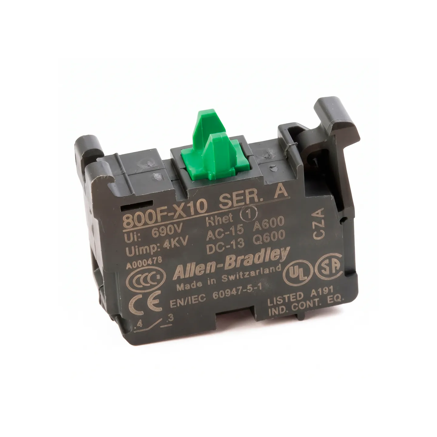 Bloque de Contacto 1 N.O. (Normalmente Abierto), ALLEN-BRADLEY (800F-X10)