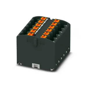 Bloque Distribuidor Push-in de 12 Puntos Borne Base 0.14 a 2.5 mm² Negro Serie PTFIX, PHOENIX CONTACT (PTFIX 12X2,5-G BK)