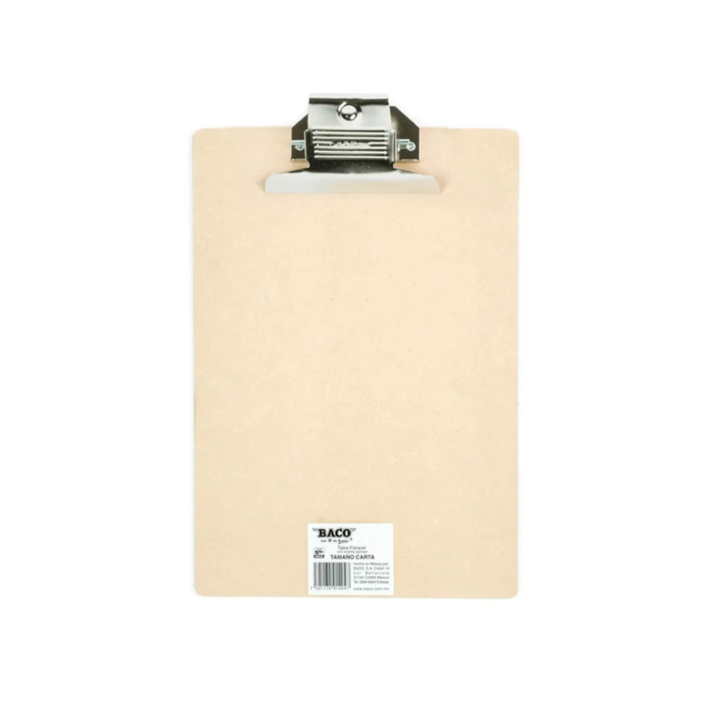 Tabla Sujetapapeles Tamaño Carta de Fibracel con Clip Metálico Plano Serie 14000, BACO (14016)