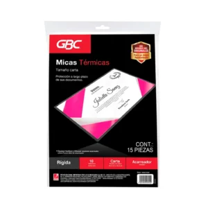 Micas Térmicas para Enmicar Tamaño Carta 10 Milésimas (Paquete con 15 pzas) Serie HeatSeal, GBC (MX01350)