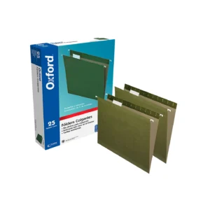 Carpetas Colgantes Tamaño Carta Color Verde Tradicional Serie 91525X (Caja con 25 pzas), OXFORD (91525X)