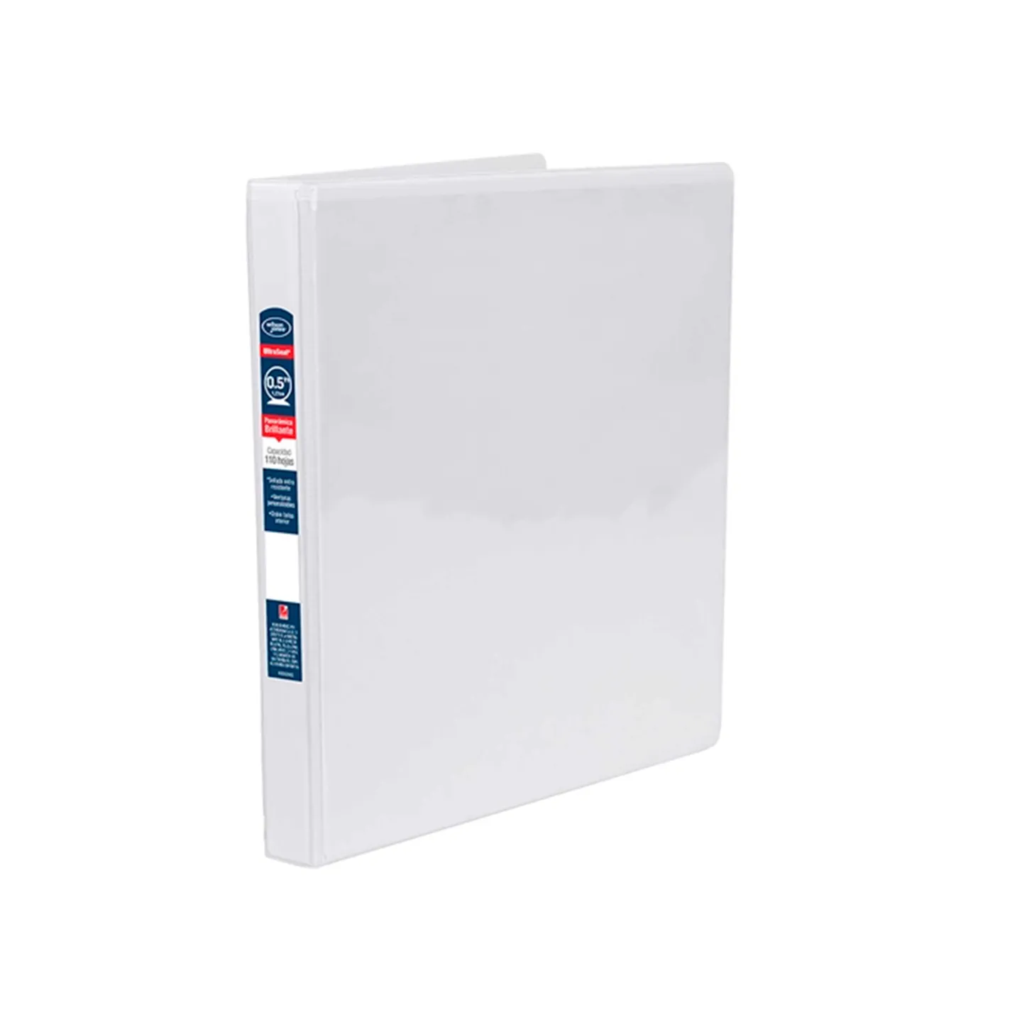 Carpeta Panorámica con 3 Argollas Redondas de 0.5" Tamaño Carta Color Blanco Brillante Serie 361, WILSON JONES (016991-BRI BLANCO)