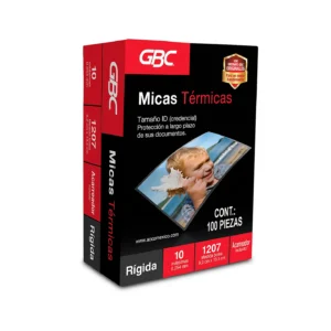 Micas Térmicas para Gafete de Contratista Formato 1207 de 9.0 x 13.5 cm 10 Mil (Caja con 100 pzas) Serie Poly-X, GBC (M130164)