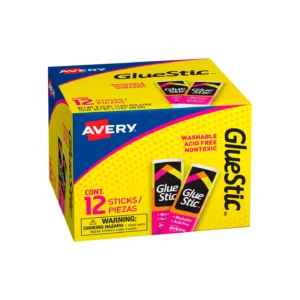 Lápiz Adhesivo en Barra Lavable No Tóxico 7.4 g (Caja con 12 pzas) Serie Glue Stic, AVERY (00166)